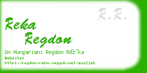 reka regdon business card